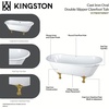 image:imageAqua Eden VCTND6728NH7 67 Cast Iron Oval Double Slipper Clawfoot Tub No Faucet Drillings WhiteBrushed BrassWhiteBrushed Brass
