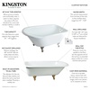 image:imageKINGSTON BRASS VCT3D543019NT5 54Inch Cast Iron Roll Top Claw Foot Tub with 338Inch Tub Wall Drillings and Oil Rubbed Bronze Feet WhiteOil Rubbed Bronze