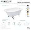 image:imageKINGSTON BRASS VCT3D543019NT5 54Inch Cast Iron Roll Top Claw Foot Tub with 338Inch Tub Wall Drillings and Oil Rubbed Bronze Feet WhiteOil Rubbed Bronze