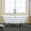 image:imageKingston Brass Aqua Eden VCTND6728NH5 Cast Iron Double Slipper Clawfoot Bathtub with Oil Rubbed Bronze Feet without Faucet Drillings 67Inch WhiteChrome
