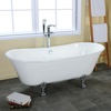 image:imageKingston Brass Aqua Eden VCTND6728NH5 Cast Iron Double Slipper Clawfoot Bathtub with Oil Rubbed Bronze Feet without Faucet Drillings 67Inch WhiteChrome