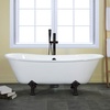 image:imageKingston Brass Aqua Eden VCTND6728NH5 Cast Iron Double Slipper Clawfoot Bathtub with Oil Rubbed Bronze Feet without Faucet Drillings 67Inch WhiteWhiteOil Rubbed Bronze
