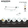image:imageKingston Brass BA116318PB Vintage 18Inch Double TowelBar Polished BrassPolished Chrome