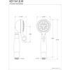image:imageKingston Brass K511AW Kaiser 5Function Round Hand Shower in WhiteGreyWhiteGrey
