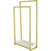 image:imageKingston Brass SCC8262 Edenscape 3358 Freestanding Pedestal 2Tier Towel Rack with MDF Wooden Shelf Polished Brass