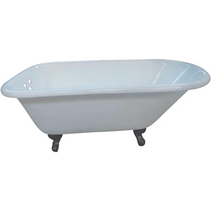 image:imageKINGSTON BRASS VCT3D543019NT5 54Inch Cast Iron Roll Top Claw Foot Tub with 338Inch Tub Wall Drillings and Oil Rubbed Bronze Feet WhiteOil Rubbed Bronze