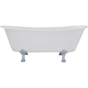 image:imageKingston Brass Aqua Eden VCTND6728NH5 Cast Iron Double Slipper Clawfoot Bathtub with Oil Rubbed Bronze Feet without Faucet Drillings 67Inch WhiteChrome