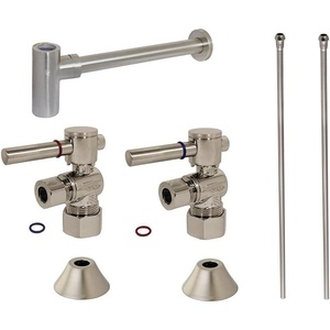 image:imageKingston Brass CC53308DLLKB30 Trimscape Modern Plumbing Sink Trim Kit with Bottle Trap in Brushed NickelBrushed Nickel