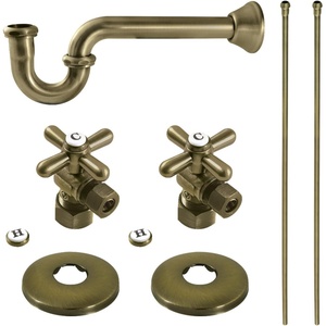 image:imageKingston Brass KPK303 Trimscape Traditional Plumbing Supply Kit Combo Antique Brass