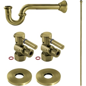 image:imageKingston Brass KPK403 Concord Bathroom Plumbing Supply Kit 12 NPT Female Inlet x 38 OD Compression Outlet Antique BrassAntique Brass