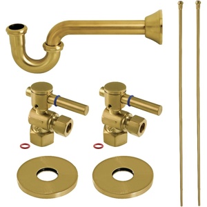 image:imageKingston Brass KPK403 Concord Bathroom Plumbing Supply Kit 12 NPT Female Inlet x 38 OD Compression Outlet Antique BrassBrushed Brass