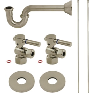 image:imageKingston Brass KPK403 Concord Bathroom Plumbing Supply Kit 12 NPT Female Inlet x 38 OD Compression Outlet Antique BrassBrushed Nickel