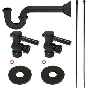 image:imageKingston Brass KPK403 Concord Bathroom Plumbing Supply Kit 12 NPT Female Inlet x 38 OD Compression Outlet Antique BrassMatte Black