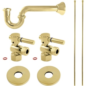 image:imageKingston Brass KPK403 Concord Bathroom Plumbing Supply Kit 12 NPT Female Inlet x 38 OD Compression Outlet Antique BrassPolished Brass