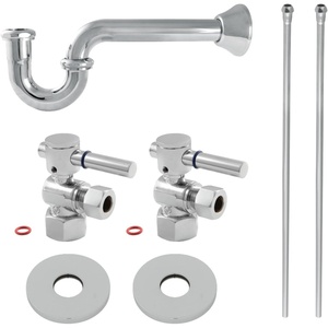 image:imageKingston Brass KPK403 Concord Bathroom Plumbing Supply Kit 12 NPT Female Inlet x 38 OD Compression Outlet Antique BrassPolished Chrome