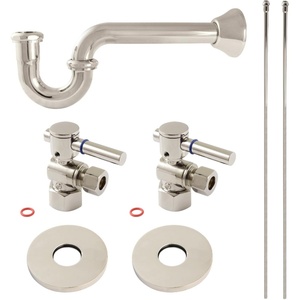 image:imageKingston Brass KPK403 Concord Bathroom Plumbing Supply Kit 12 NPT Female Inlet x 38 OD Compression Outlet Antique BrassPolished Nickel