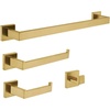 image:imageKingston Brass BAHK602478C Lasdun 4Piece 18Inch Towel Bar Bathroom Accessory Set in Polished ChromeBrushed Brass