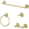 image:imageKingston Brass BAK312478MB Victorian 4Piece 18Inch Towel Bar Bathroom Accessory Set in Matte BlackPolished Brass