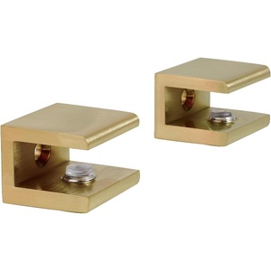 image:imageKingston Brass BAB1016 Levitas Glass Shelf Clamp Polished NickelBrushed Brass