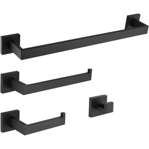 image:imageKingston Brass BAHK602478C Lasdun 4Piece 18Inch Towel Bar Bathroom Accessory Set in Polished ChromeMatte Black