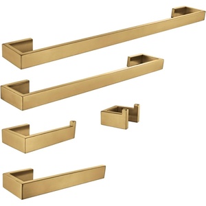 image:imageKingston Brass BAHK6412478BB Lasdun 5Piece 18Inch and 24Inch Towel Bars Bathroom Accessory Set in Brushed BrassBrushed Brass