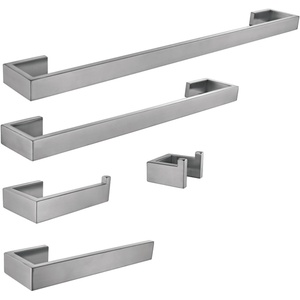 image:imageKingston Brass BAHK6412478BB Lasdun 5Piece 18Inch and 24Inch Towel Bars Bathroom Accessory Set in Brushed BrassBrushed Nickel