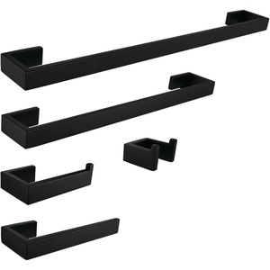image:imageKingston Brass BAHK6412478BB Lasdun 5Piece 18Inch and 24Inch Towel Bars Bathroom Accessory Set in Brushed BrassMatte Black