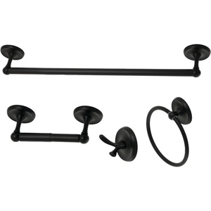image:imageKingston Brass BAK312478MB Victorian 4Piece 18Inch Towel Bar Bathroom Accessory Set in Matte BlackMatte Black