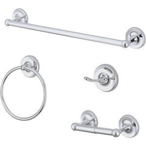 image:imageKingston Brass BAK312478MB Victorian 4Piece 18Inch Towel Bar Bathroom Accessory Set in Matte BlackPolished Chrome