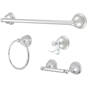 image:imageKingston Brass BAK3962478C Restoration 4Piece 18Inch Towel Bar Bathroom Accessory Set in Polished ChromePolished Chrome