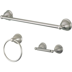 image:imageKingston Brass BAK396248C Restoration 3Piece 18Inch Towel Bar Bathroom Accessory Set in Polished ChromeBrushed Nickel