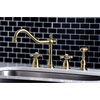 image:imageKingston Brass KB1797AXBS 8Inch Widespread Kitchen Faucet with Brass Sprayer Brushed BrassBrushed Brass