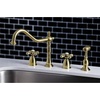 image:imageKingston Brass KB1797AXBS 8Inch Widespread Kitchen Faucet with Brass Sprayer Brushed BrassBrushed Brass