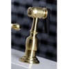 image:imageKingston Brass KB1797AXBS 8Inch Widespread Kitchen Faucet with Brass Sprayer Brushed BrassBrushed Nickel