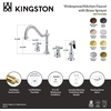 image:imageKingston Brass KB1797AXBS 8Inch Widespread Kitchen Faucet with Brass Sprayer Brushed BrassMatte Black