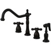image:imageKingston Brass KB1797AXBS 8Inch Widespread Kitchen Faucet with Brass Sprayer Brushed BrassMatte Black