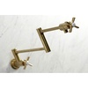 image:imageKingston Brass KS4107ZX Millennium Wall Mount Pot Filler Brushed BrassBrushed Brass