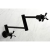 image:imageKingston Brass KS4107ZX Millennium Wall Mount Pot Filler Brushed BrassMatte Black