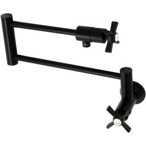 image:imageKingston Brass KS4107ZX Millennium Wall Mount Pot Filler Brushed BrassMatte Black