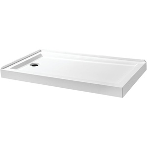 image:imageKingston Brass VTSB60324L 60 x 32 Acrylic Double Threshold Shower Base with Left Drain Glossy White