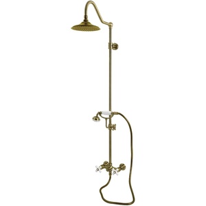 image:imageKingston Brass CCK3663PX Kingston Wall Mount Rain Drop Shower System Antique Brass