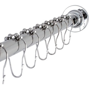 image:imageKingston Brass SCC3111 Edenscape 6072 Stainless Steel Adjustable Tension Shower Curtain Rod with Rings Polished Chrome