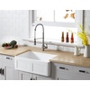 image:imageGourmetier GKFA301810DS Solid Surface White Stone Apron Front Farmhouse Single Bowl Kitchen Sink Matte White