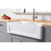 image:imageGourmetier GKFA361810SQD Solid Surface Double Bowl Farmhouse Kitchen Sink Matte White