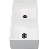 image:imageGourmetier GKFA361810SQD Solid Surface Double Bowl Farmhouse Kitchen Sink Matte White