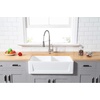 image:imageGourmetier GKFA361810SQD Solid Surface Double Bowl Farmhouse Kitchen Sink Matte White