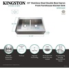 image:imageGourmetier GKTDF332491 Edinburg DropIn 33 Inch Double Bowl Kitchen Sink Brushed