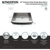image:imageGourmetier GKTSF33209 Uptowne DropIn Stainless Steel Single Bowl Farmhouse Kitchen Sink BrushedBrushed