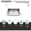 image:imageGourmetier GKTSF33209 Uptowne DropIn Stainless Steel Single Bowl Farmhouse Kitchen Sink BrushedBrushed
