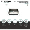 image:imageGourmetier KDS322191BN 32 DropIn Single Bowl 18Gauge Kitchen Sink 1 Hole BrushedBrushed